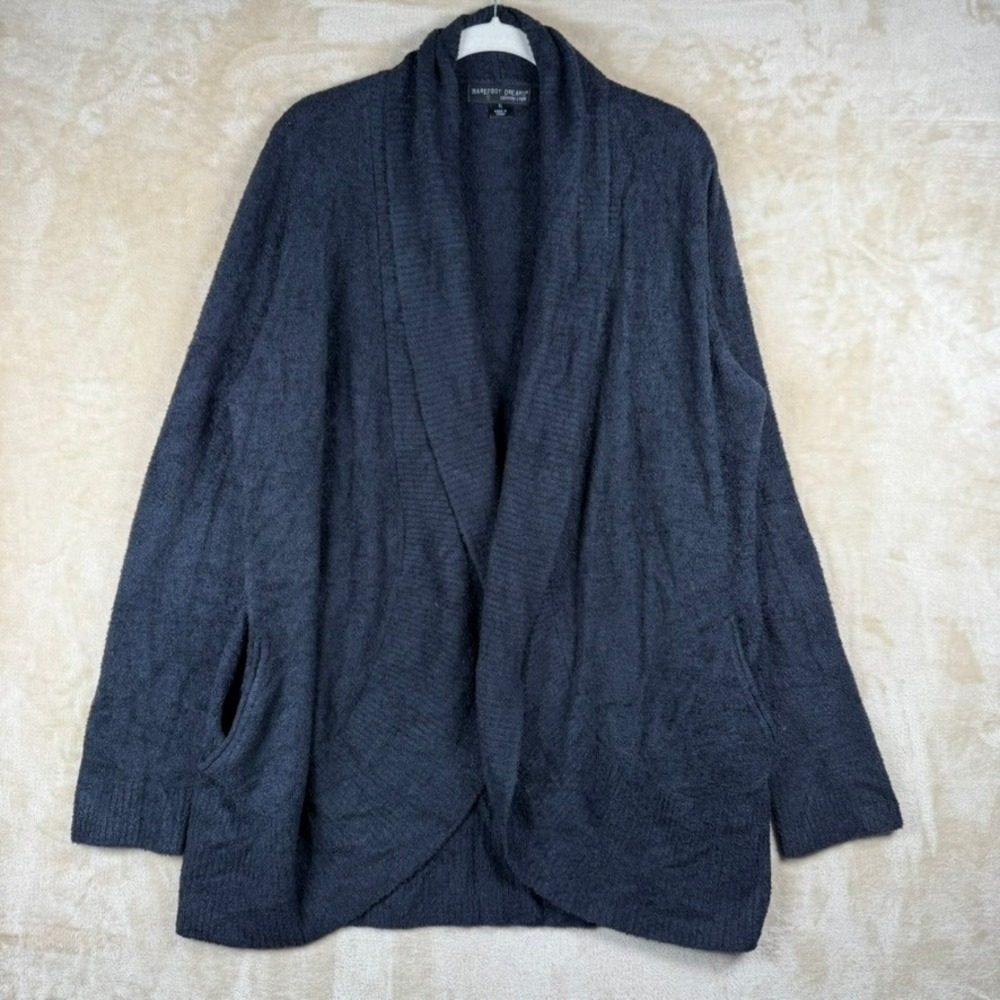 Barefoot Dreams CozyChic Lite Cardigan XL Charcoal Gray Shawl Collar Cozy Comfy